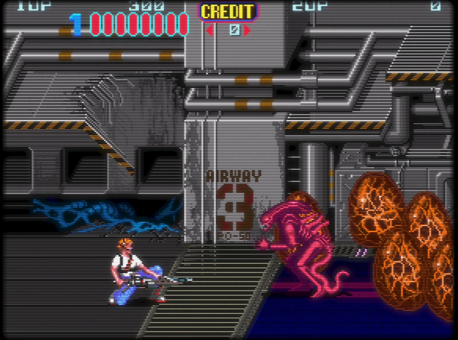 Ett klassiskt arkadspel med RetroArchs CRT-shader